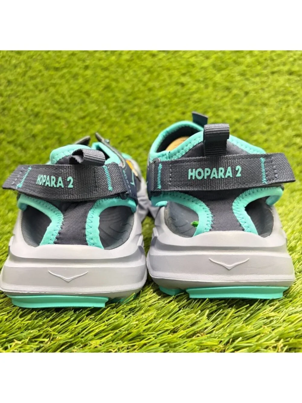 Hoka One One Hopara 2 Boys Size 6Y Blue Slate Gray Athletic Sport Hiking Sandals